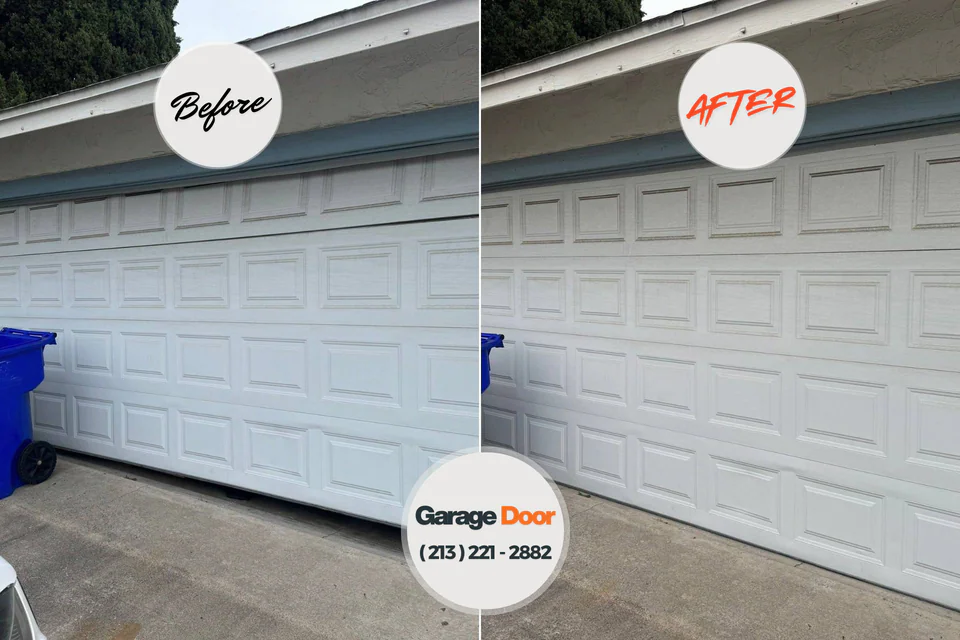 Before and after: garage door repair Lewisburg, KY